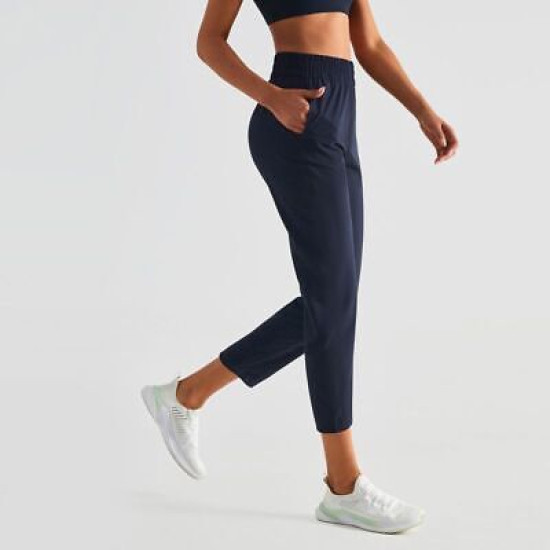 Sports Joggers Women Sweatpants Calf Length Yoga High Waist Fitness With Pockets