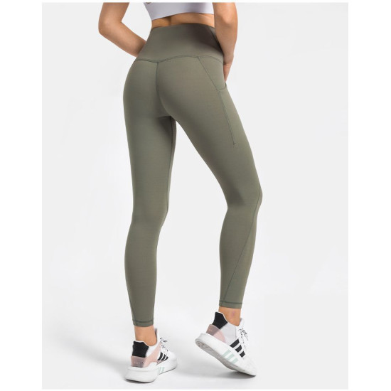 Women Yoga Pants Sport High Waist Fitness Gym Workout Leggings With Side Pockets