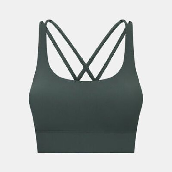 Women Sports Bra Bodybuilding Stretch Fabric Running Yoga Quick Dry Cropped Tops