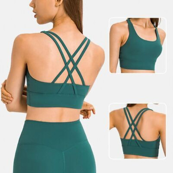 Women Sports Bra Bodybuilding Stretch Fabric Running Yoga Quick Dry Cropped Tops