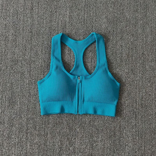 Sports Bra Crop Top Zipper Fitness Women Sportswear Fitness Running Push Up Bras