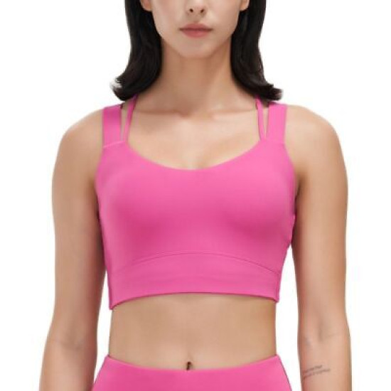 Yoga Bra Women Bralette Workout Elastic Solid Shockproof Cross Back Crop Top New