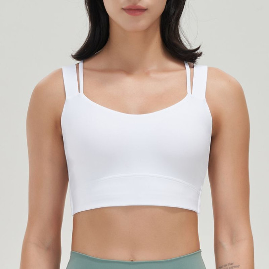 Yoga Bra Women Bralette Workout Elastic Solid Shockproof Cross Back Crop Top New