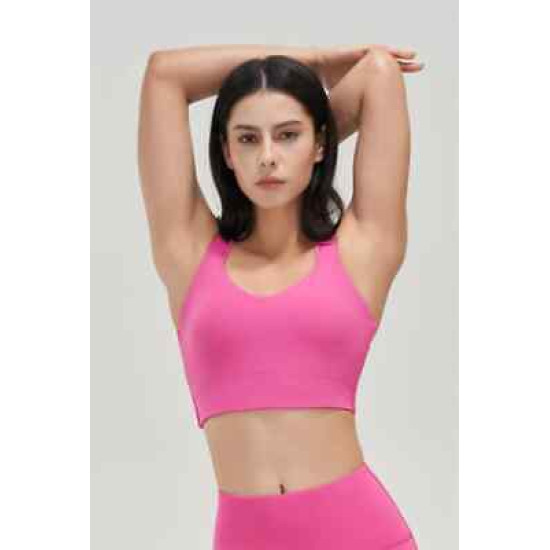 Yoga Bra Women Bralette Workout Elastic Solid Shockproof Cross Back Crop Top New