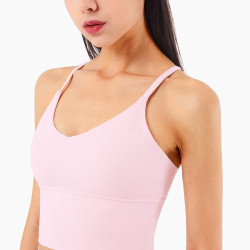 Women Yoga Sports Bra Solid Vest Gym Workout Running Athletic Cross Back Clothes