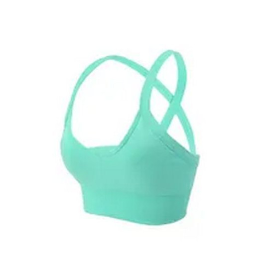 Sports Bra Women Cross Crop Top Solid Yoga Padded Running Gym Workout Activewear