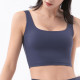 Women Yoga Sports Bra Workout Nylon Chest Pad Removable Exercise Solid Crop Tops