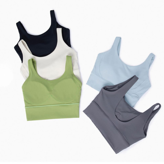Sports Bra Women Yoga Cropped Tops Fixed Cup Fitness Vest Gym Push Up Activewear