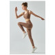 Sports Bra Yoga Pants Women High Support Fitness Solid Elastic Crop Top Leggings