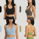 Hanging Neck Sports Bra Women Gym Semi Fixed Cups Top Fitness Push Up Activewear