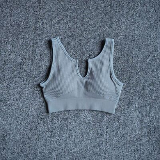 Padded Women Sport Bra Fitness Yoga Running Vest Underwear Solid Padded Crop Top