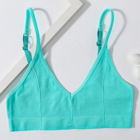 Seamless Women Bra Tops U Back Adjustable Straps Sports Backless Solid Bralettes