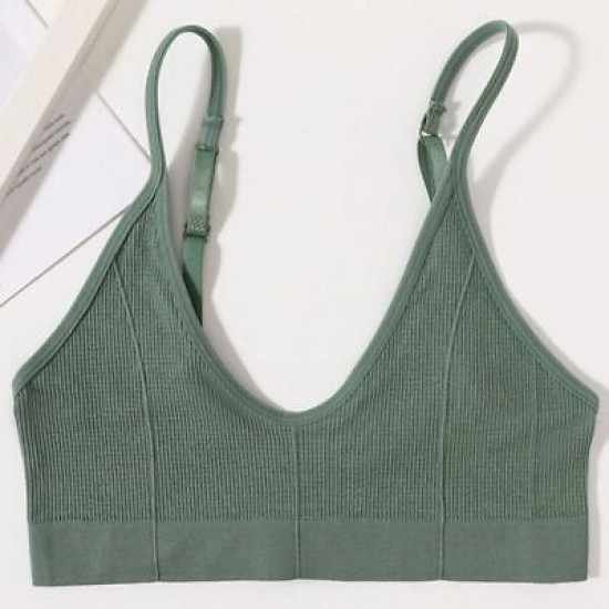 Seamless Women Bra Tops U Back Adjustable Straps Sports Backless Solid Bralettes