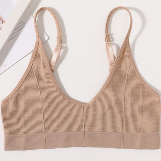 Seamless Women Bra Tops U Back Adjustable Straps Sports Backless Solid Bralettes