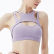 Women Yoga Sports Bra Top Back Open Padded Wireless Solid High Impact Sportswear