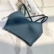 Women Strappy Yoga Bra Activewear Solid Criss Cross Strap Wireless Athletic Tops