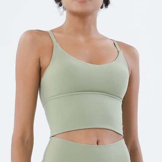 Nylon Women Sports Bra Top Breathable Underwear Solid Crossback Fitness Bralette