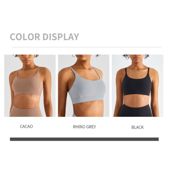 Strappy Sports Bra Vests Women Fitness Push Up Training Running Nylon Activewear