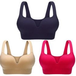 Push Up Women Bras Seamless Wire Free Brassieres Solid Breathable Sports Top Bra