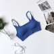 Seamless Women Bra Backless Underwear Cropped Tank Tops Yoga Solid Strap Sleeves