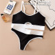 Sports Bra Panties Set Women Hollow Out Seamless Cotton Underwear U Back Push Up